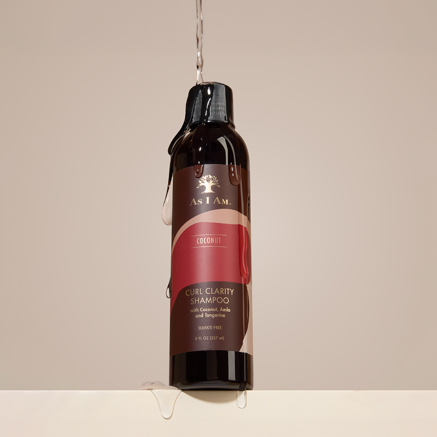 Coconut Water, Curl Clarity Shampoo, and Coconut Leave-In Conditioner